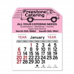 Budget Peel-N-Stick® Delivery Van Calendar - Pink